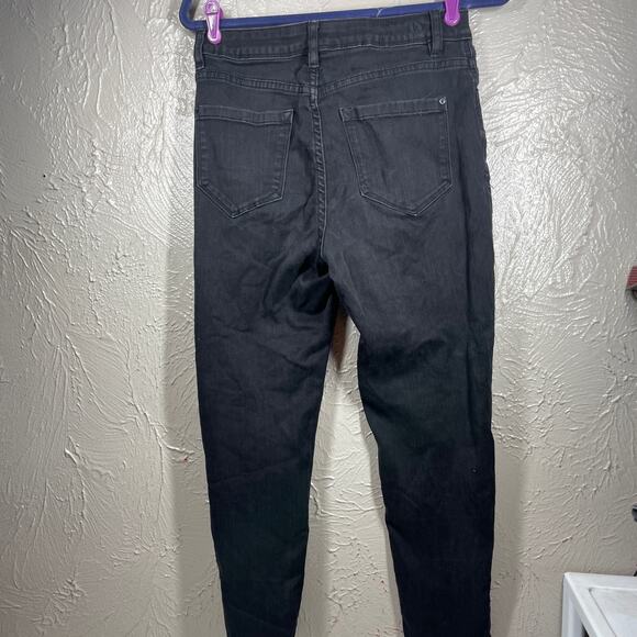 Kensie Womens Black Tapered Leg Mid Rise Wash 5 Pockets Stretch Jeans Sz 8/29 - Picture 3 of 7